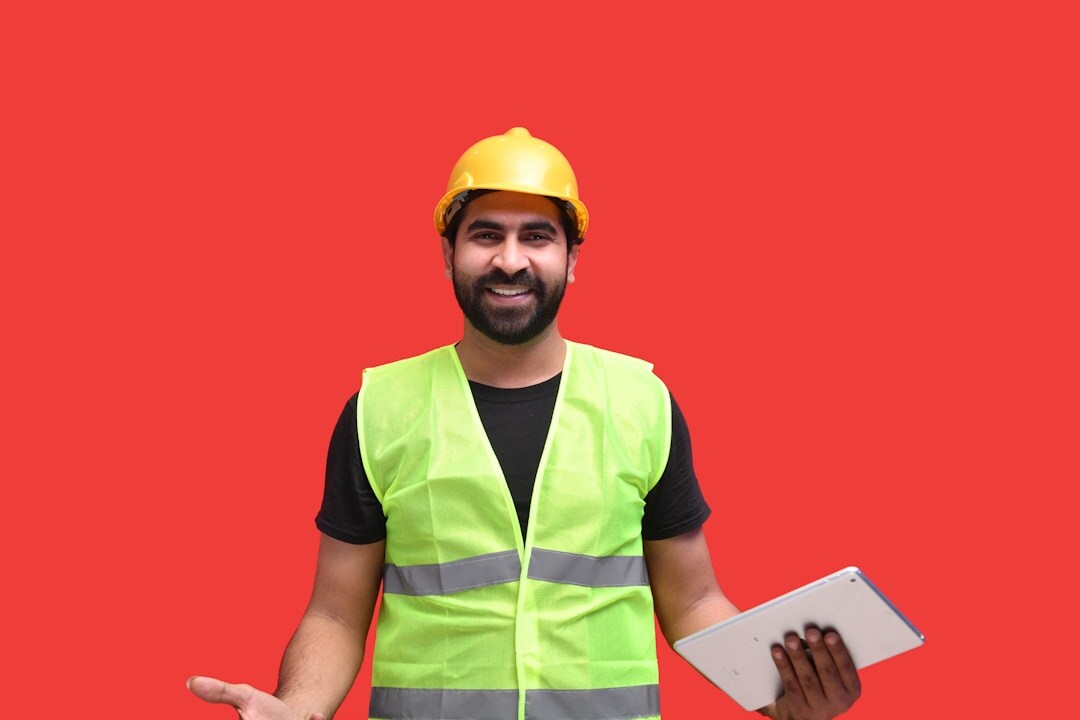 construction professional with tablet